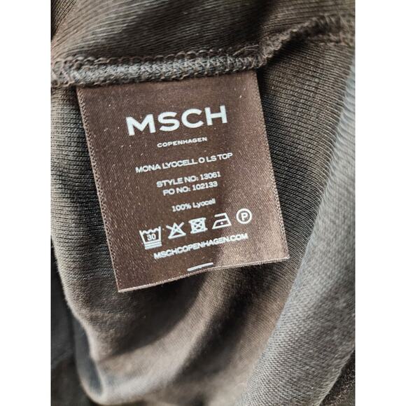 MSCH Tshirt Tee Womens Med Blk Basic Long Sleeve Crew Neck 100% Lyocell - Picture 4 of 8